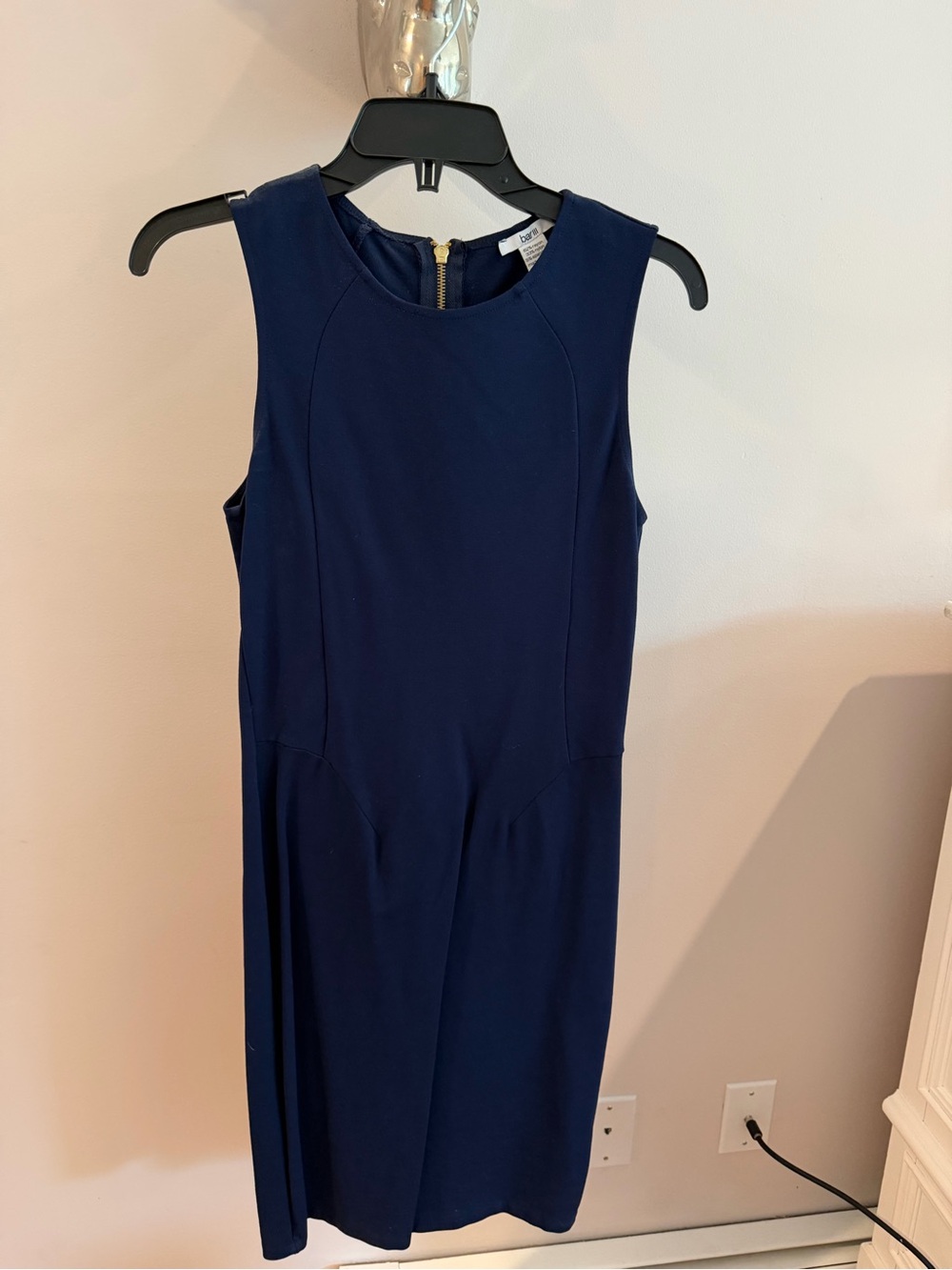 Bar III Navy Sleeveless Midi Sheath Dress